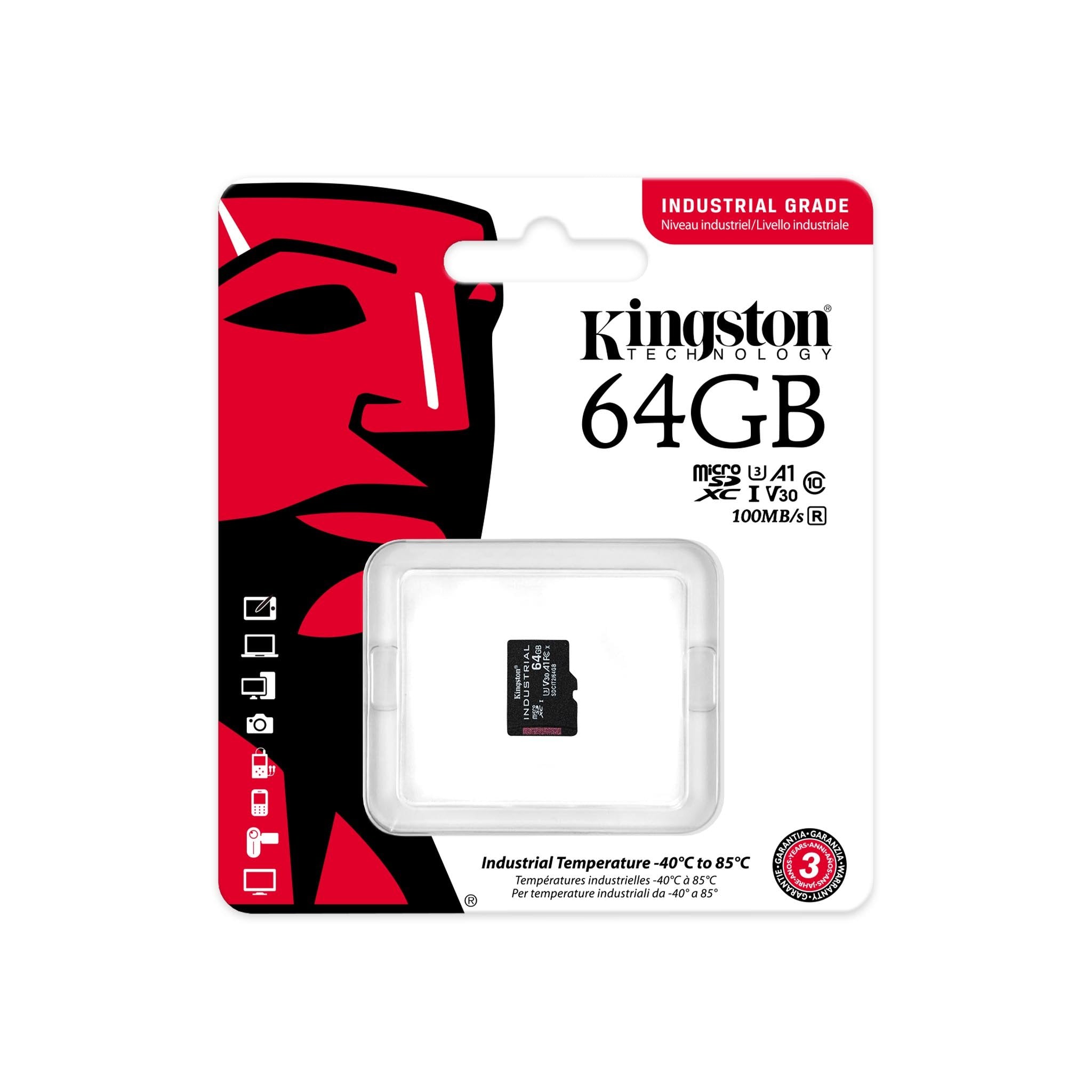 Kingston 64gb Microsdxc Industrial C10 A1 Sdcit2/64gbsp