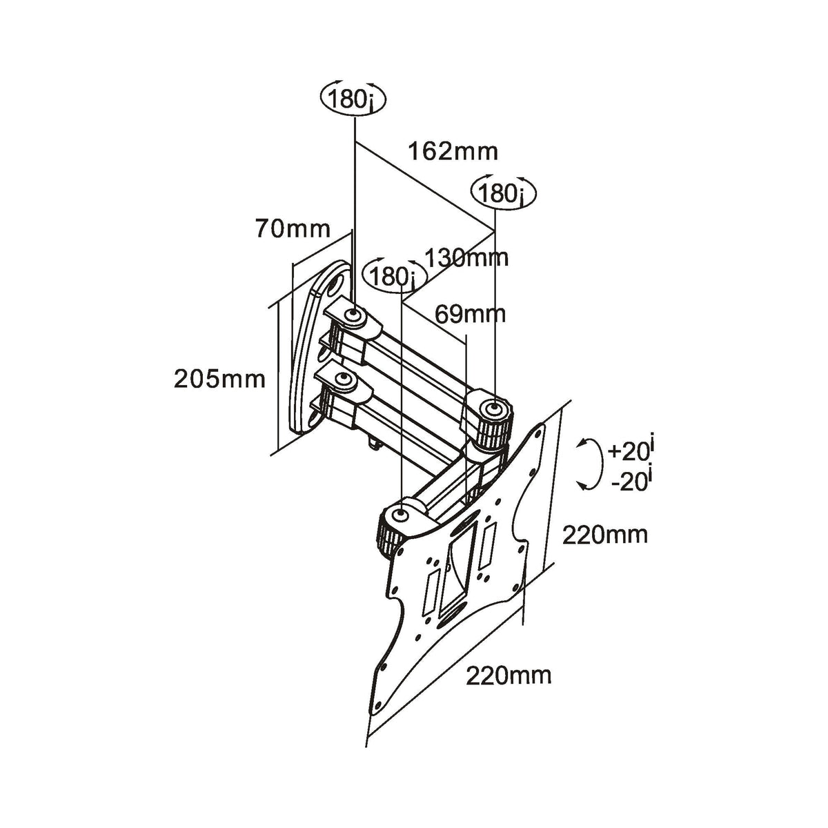 Soporte De Pared Inline Para Tft / Led / Plasma 58 - 107 Cm 23 - 42" Máx. 30 Kg