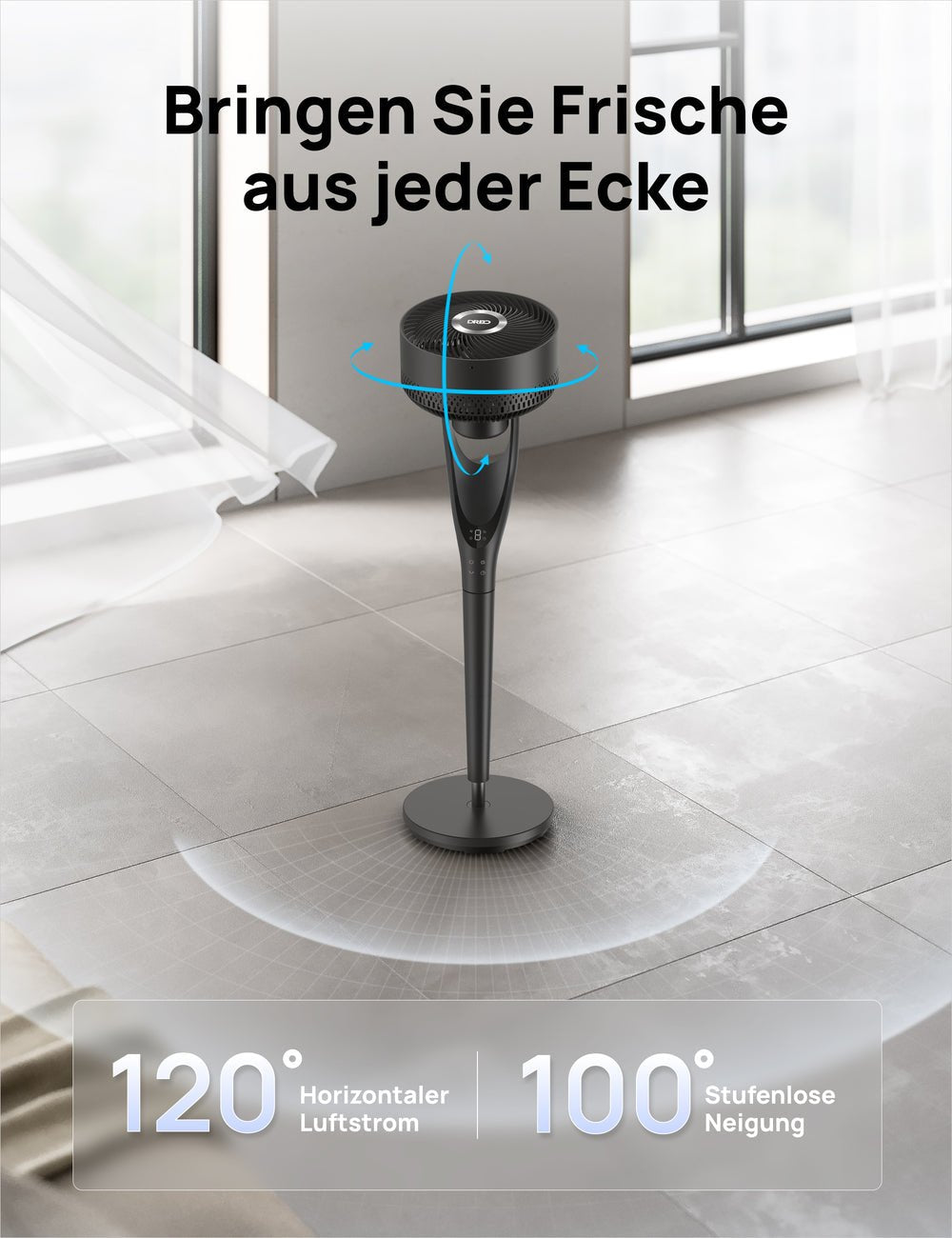 Dreo - Quiet Floor Fan Turnopoly 154, 9 Speeds, 3 Modes