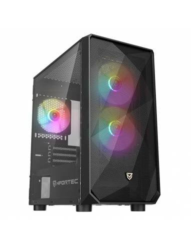 Nfortec Dys Tempered Glass Usb 3.0 Argb Black