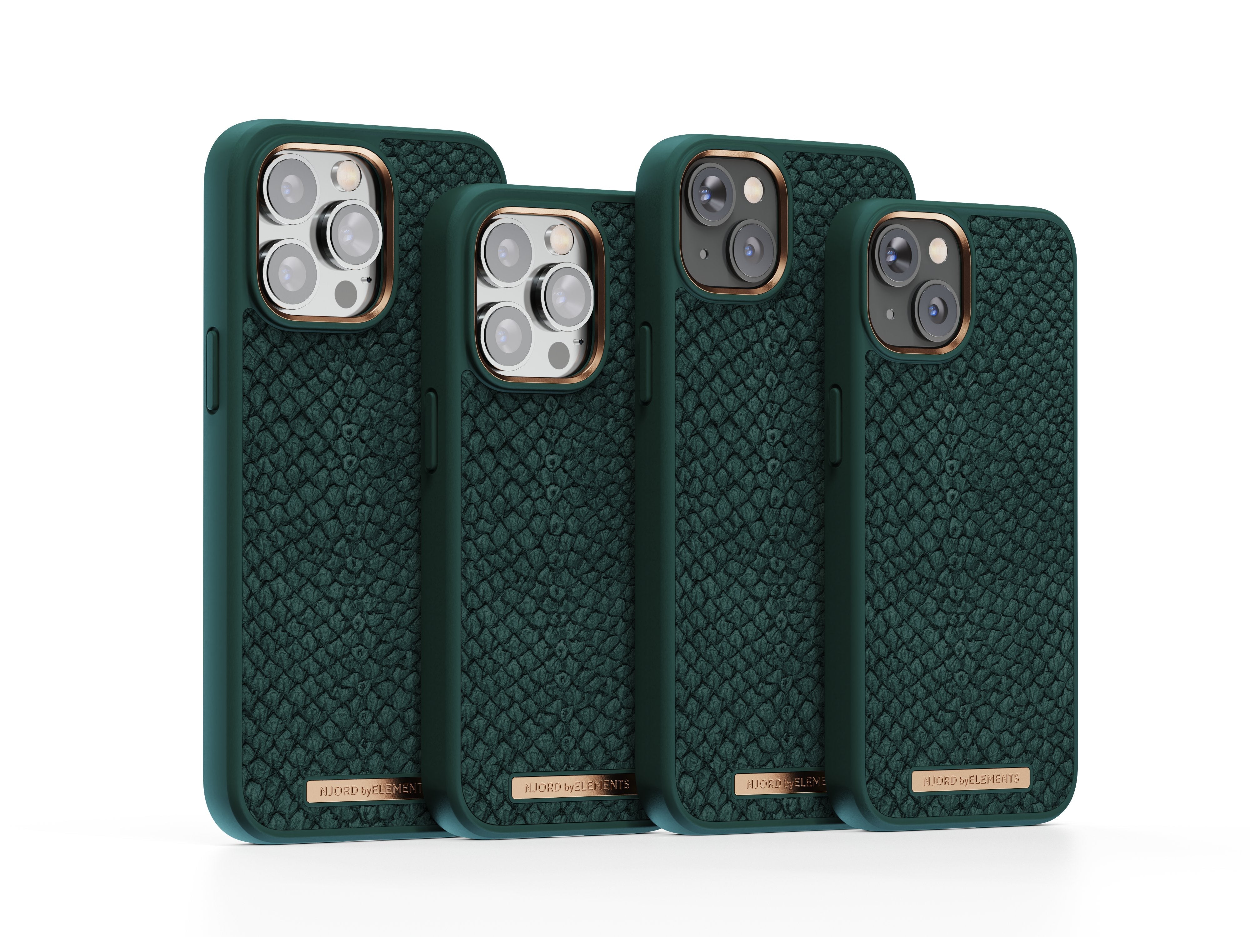Funda Magsafe Iphone 12/13/14 Plus Piel De Salmon Verde Oscuro Njord