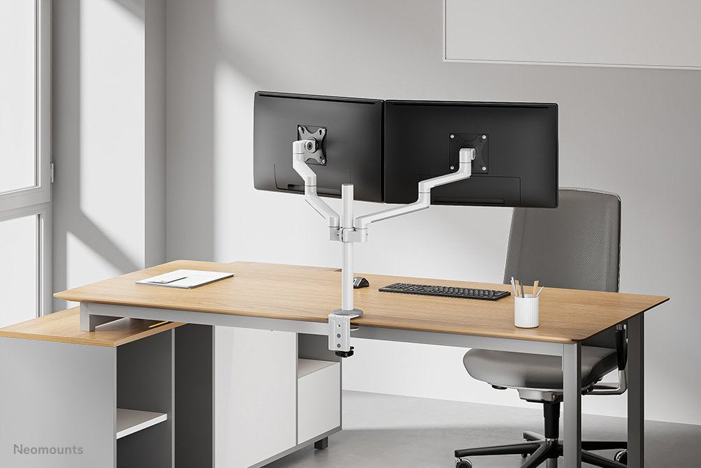 Neomounts By Newstar Soporte De Escritorio 17"-27" 2 Monitores 3gelenk Blanco Max.8kg