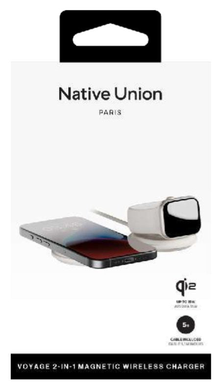 Native Union Voyage 2-In-1 Qi2 Foldable Wireless Charger Sand