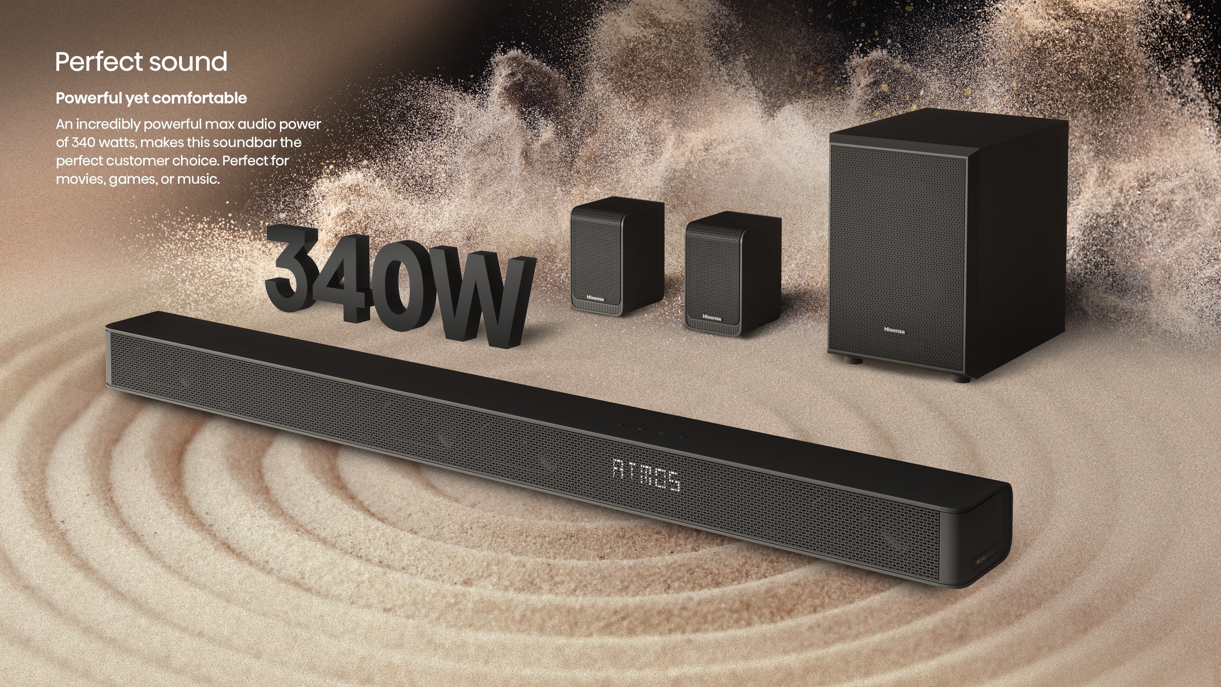 Altavoces  Hisense Ax5100g Barra Sonido 5.1 340w  Bt Hdmi Traseros Inal