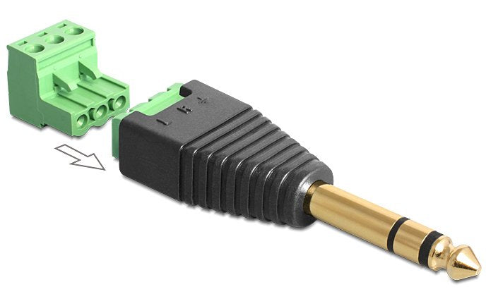 Delock Adapter Klinke Stecker 6,35 Mm > Terminalblock 3 Pin 2-Teilig