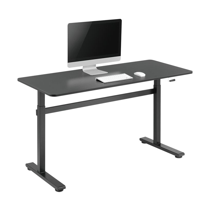 Sit-Stand Desk, Manual, 140x60cm, Negro