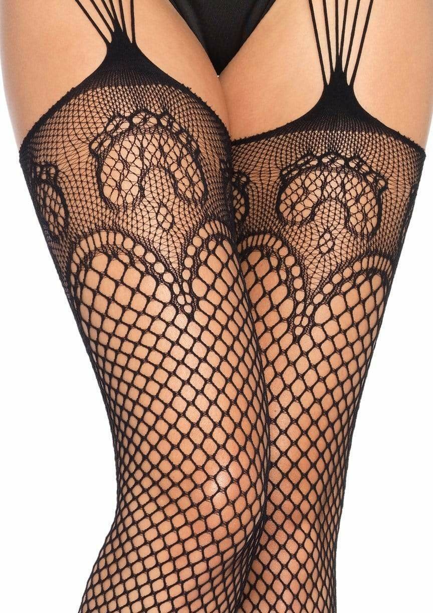 Leg Avenue - Medias En Red Con Ligueros