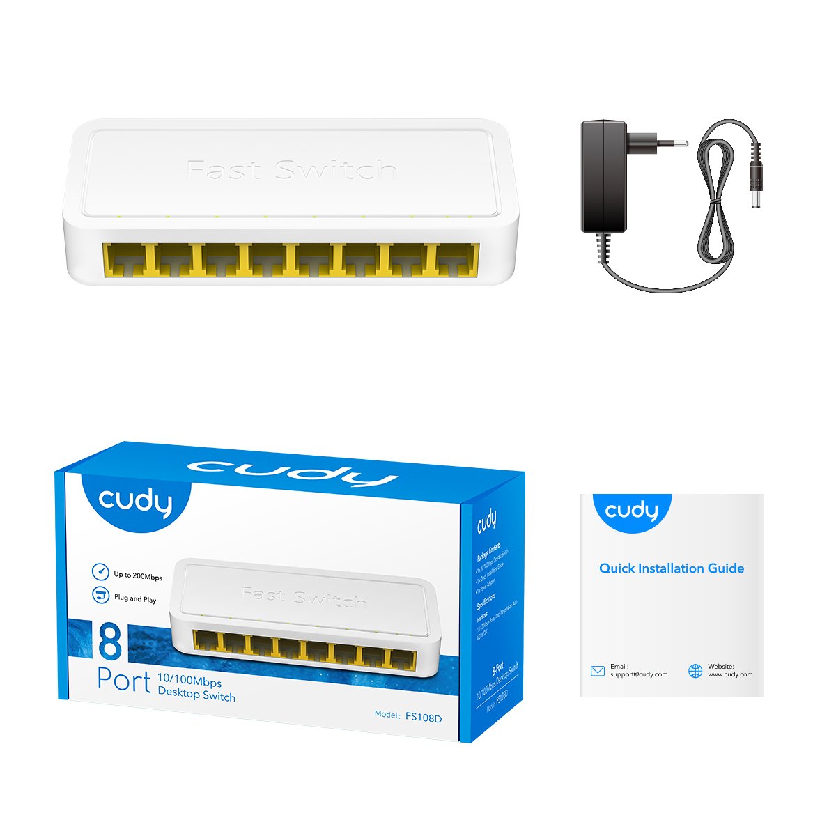 EAN 6971690790042 - Cudy FS108D switch Fast Ethernet (10/100) Blanco imagen 3