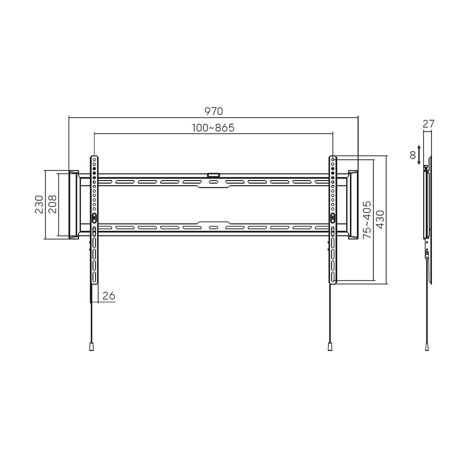 Aisens Soporte Eco Ultra Delgado Para Monitor/Tv 75kg De 43-90, Negro