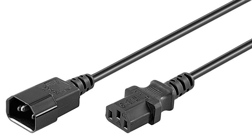 Black Power Cable C14f To - C13m, 3m - Warranty: 300m