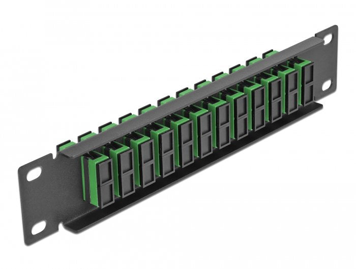 Delock 66772 Panel De Conexión De Fibra Óptica De 10" De 12 Puertos Sc Duplex Verde 1u Negro