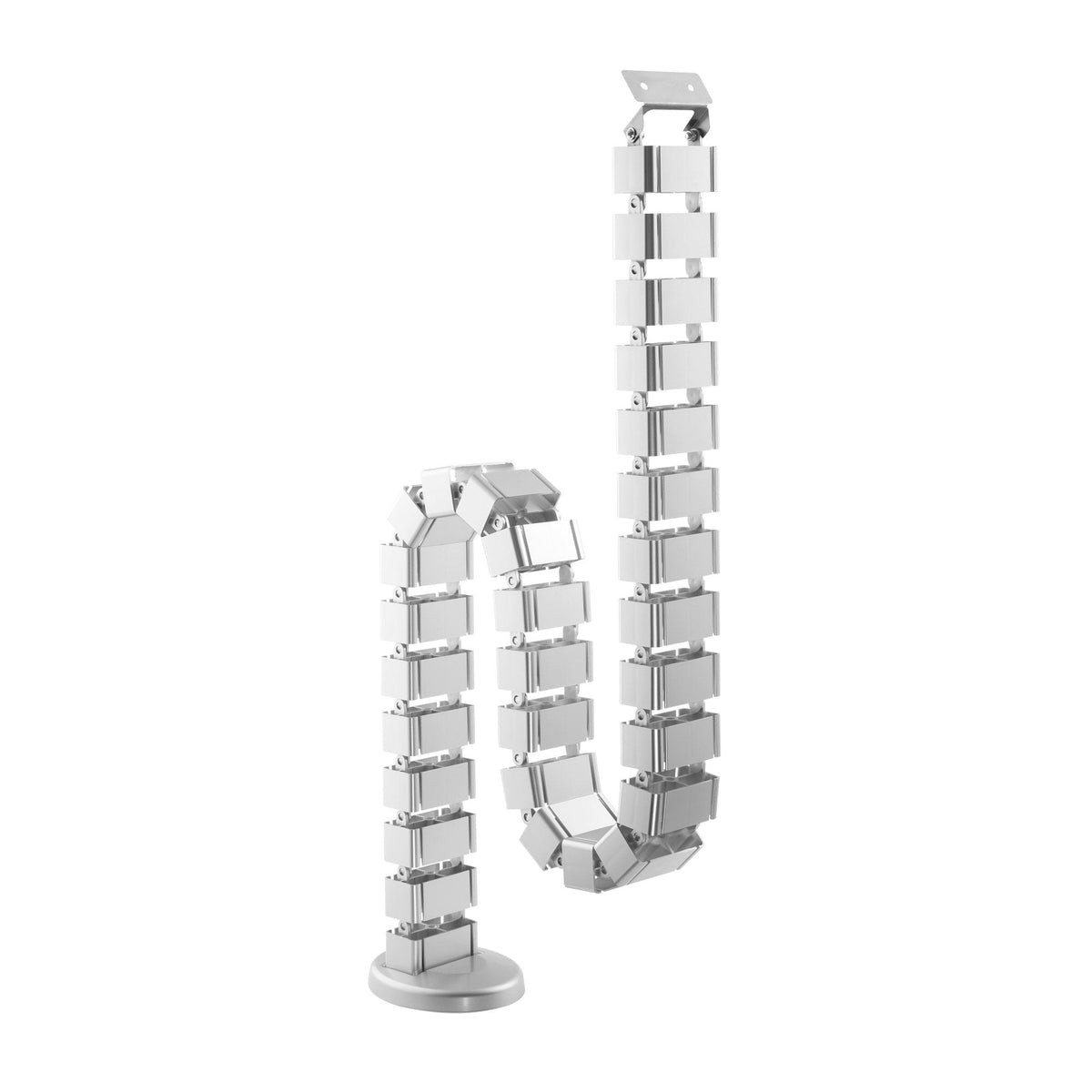 Inline Pasacables Flexible Para Escritorios Regulables En Altura, 4 Compartimentos, 68x36mm Máx. 1,28 M, Gris