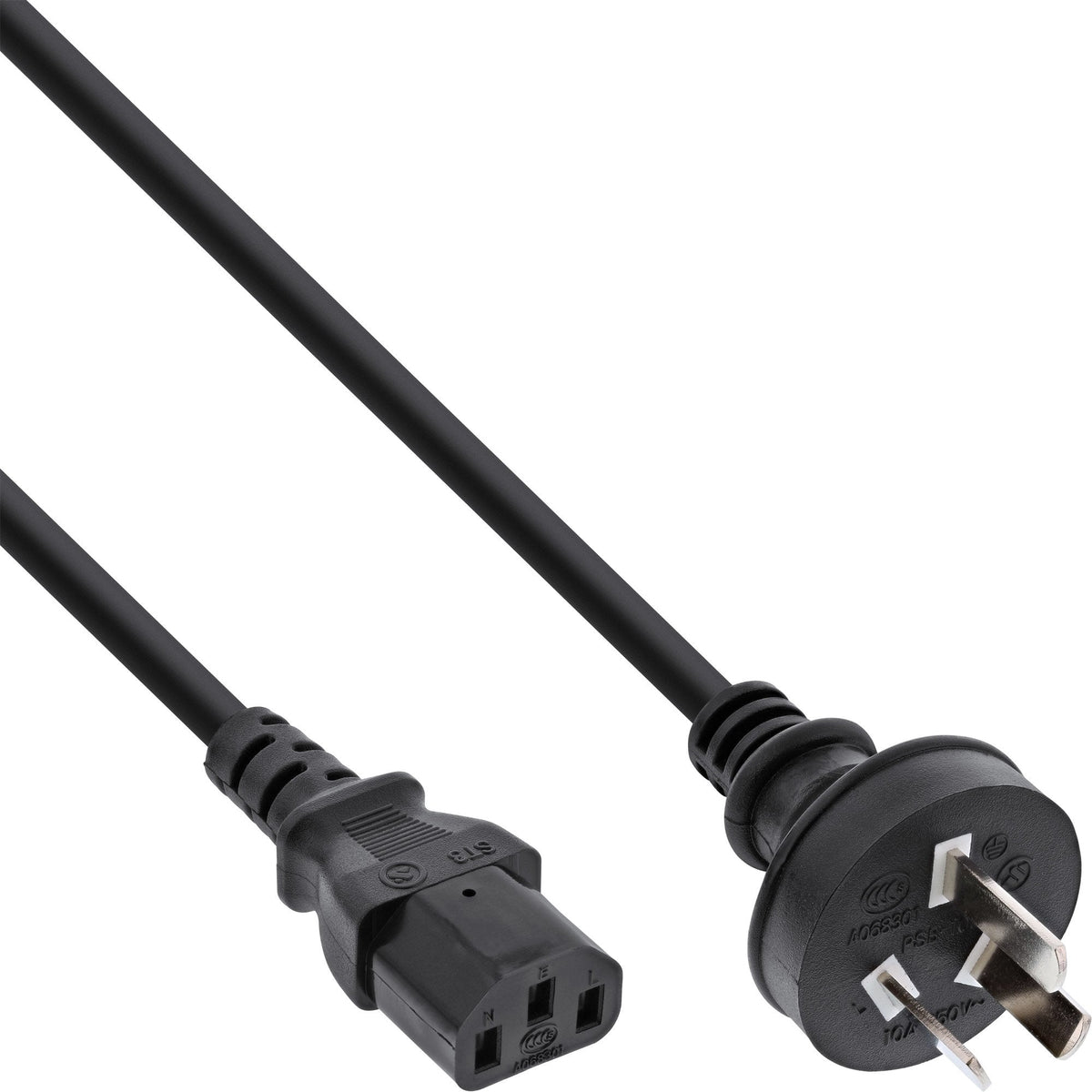 Cable De Alimentación Inline, Enchufe De China Según Iec, Negro, 0,5 M
