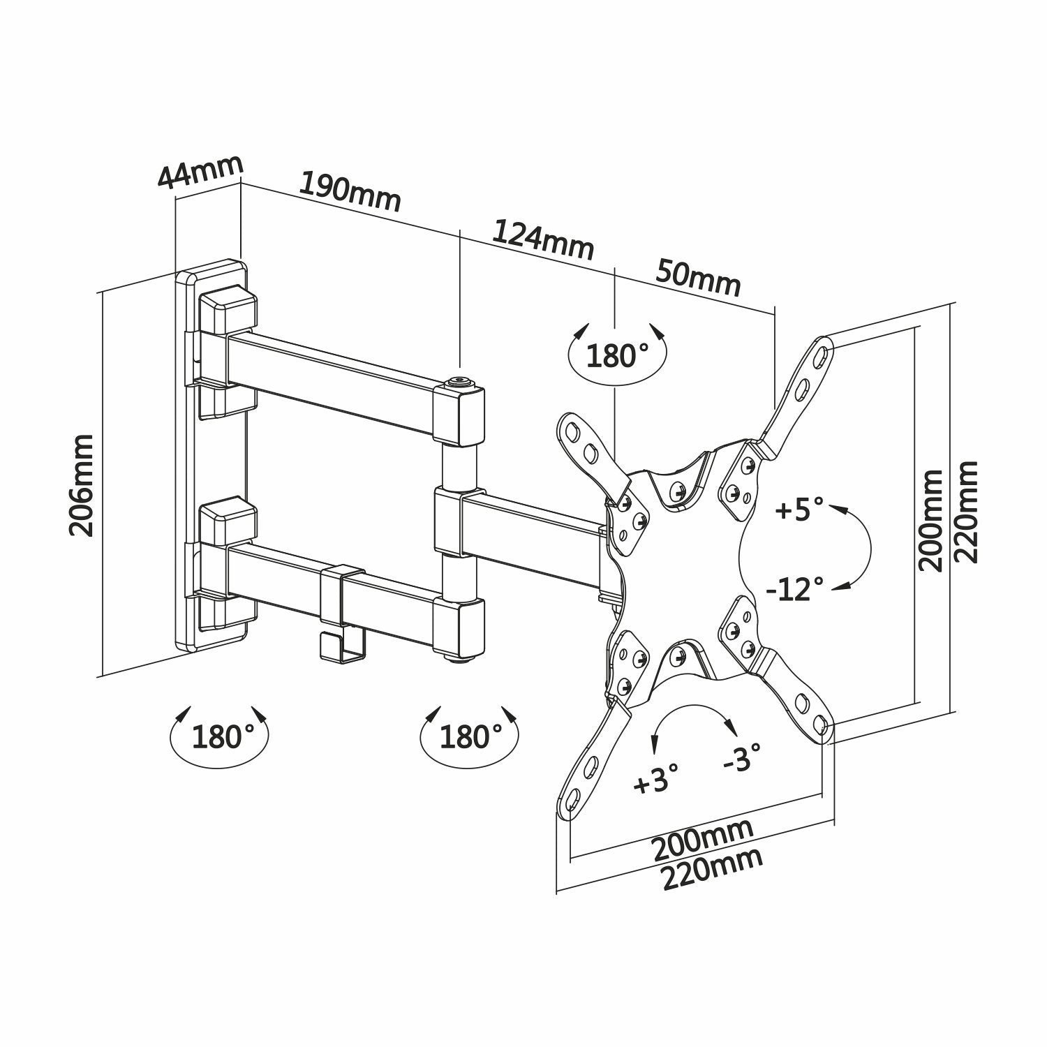 Aisens Soporte Para Tv Eco Giratorio - Inclinable Y Nivelable (Tv 13?-42? / 20kg) - Negro