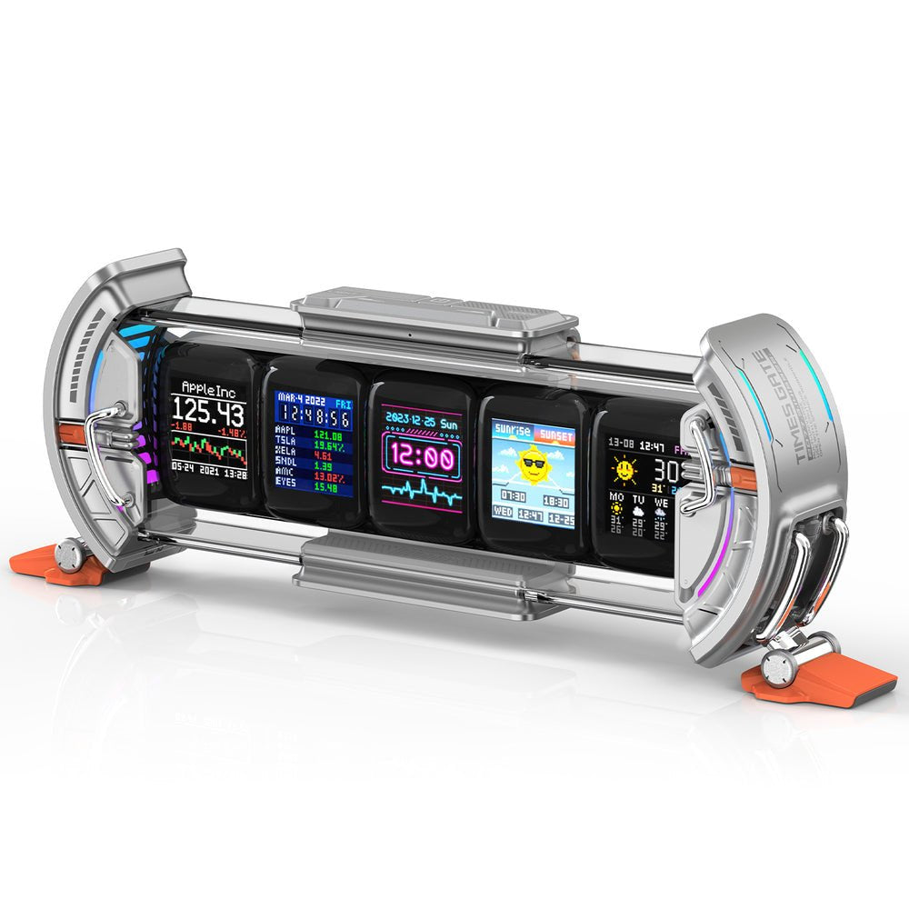 Reloj Digital Divoom Times Gate  Otro Naranja, Plata