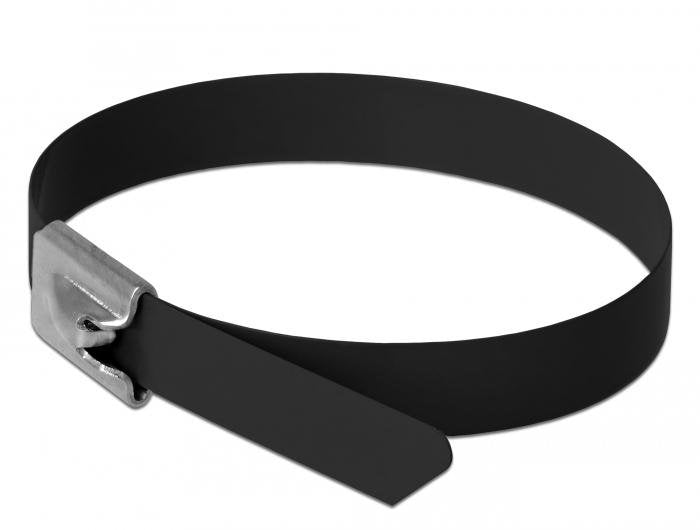 Delock 18816 Bridas De Acero Inoxidable L 500 X B 7,9 Mm Negro 10 Piezas