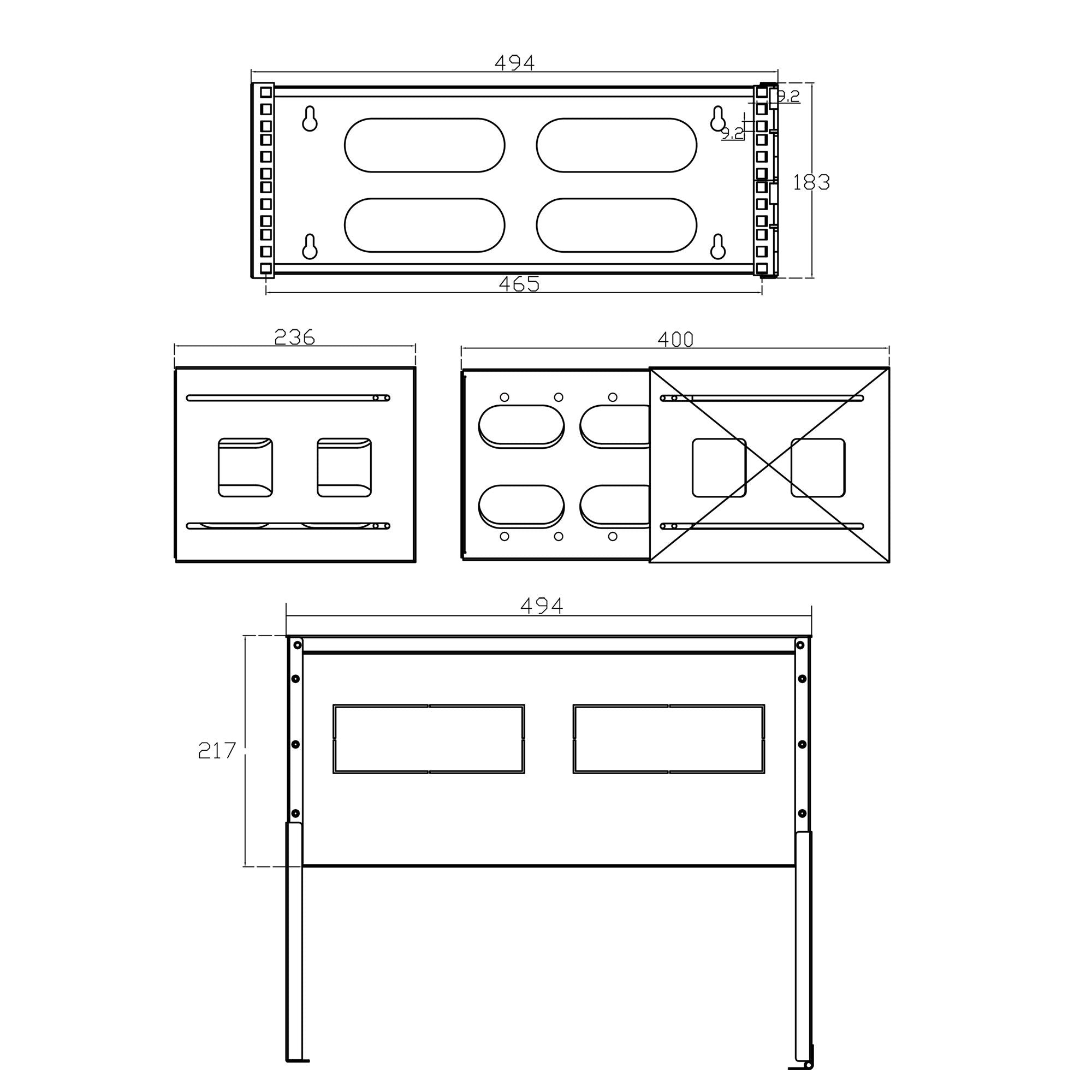 Rack Plegable Inline De 19", 4u, 24-40 Cm De Profundidad, Con Tapa, Gris
