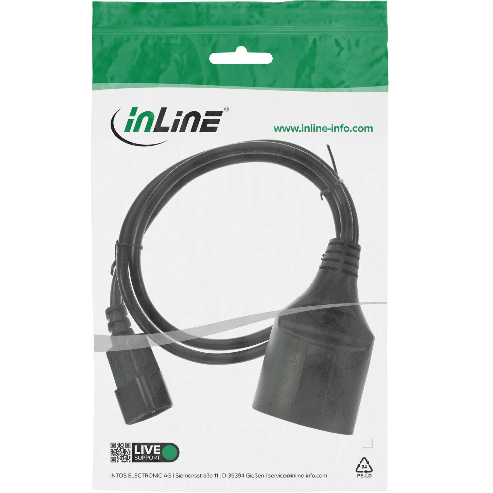 EAN 4043718281565 - InLine 16659L cable de transmisión Negro 2 m Enchufe tipo F C14 acoplador imagen 2