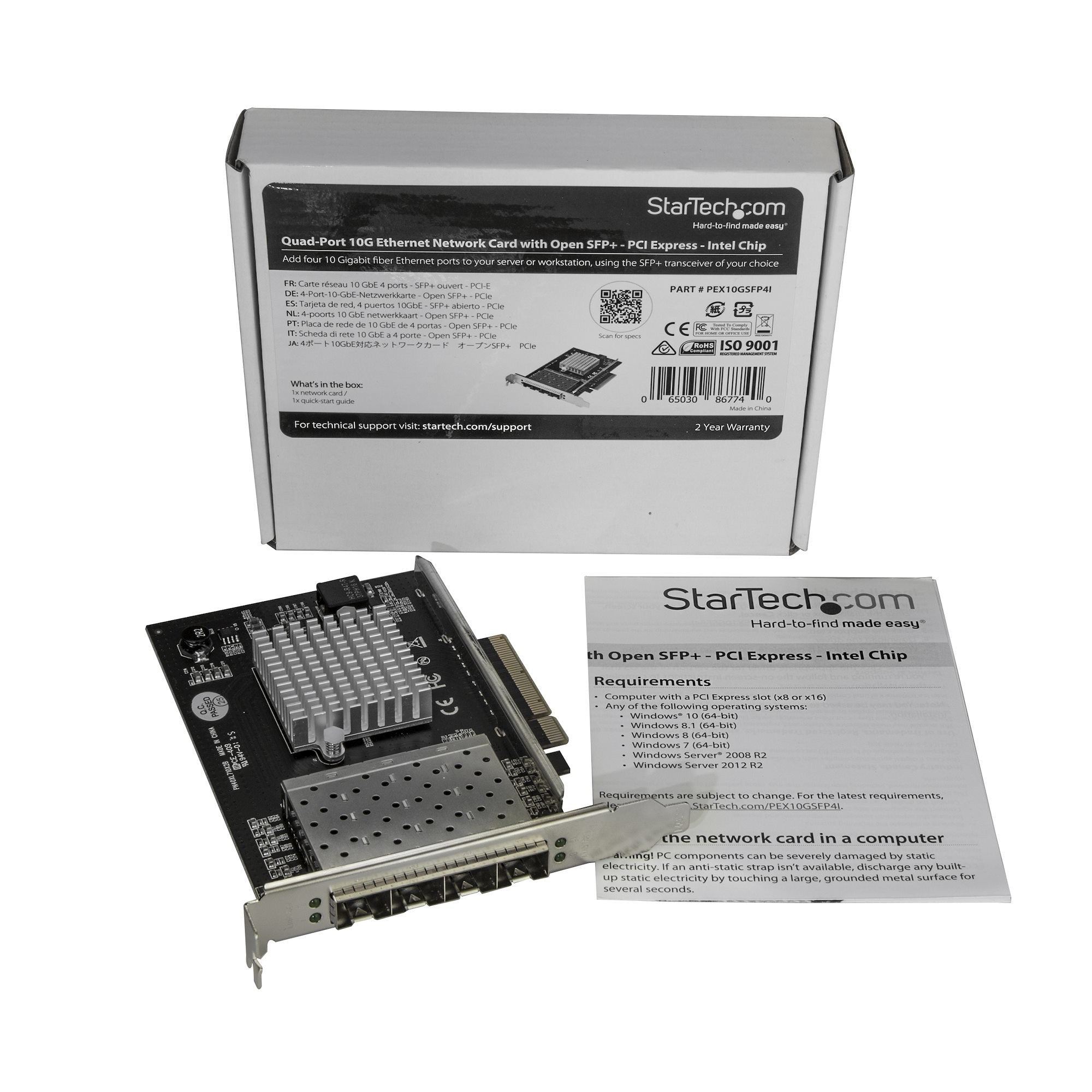 Tarjeta De Red Pci Express Para Servidores Con 4 Puertos Sfp+ - Tarjeta De Red De 10 Gibabits Con Chip Intel Xl710