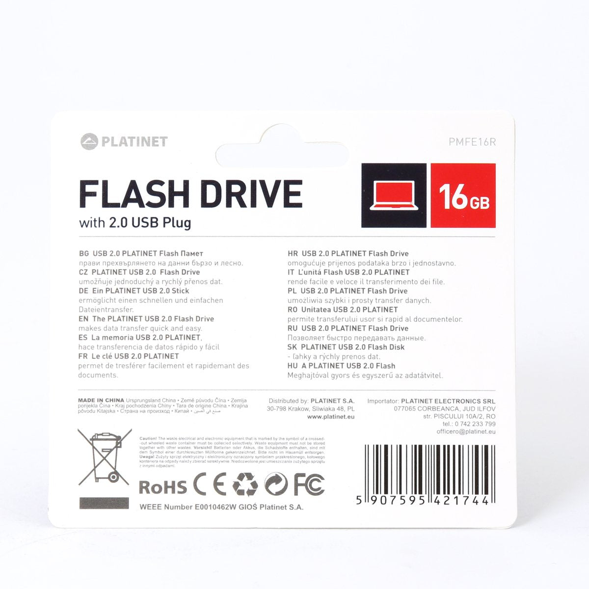 Platinet Pendrive Usb 2.0 X-Depo 16gb Pmfe16 Rojo