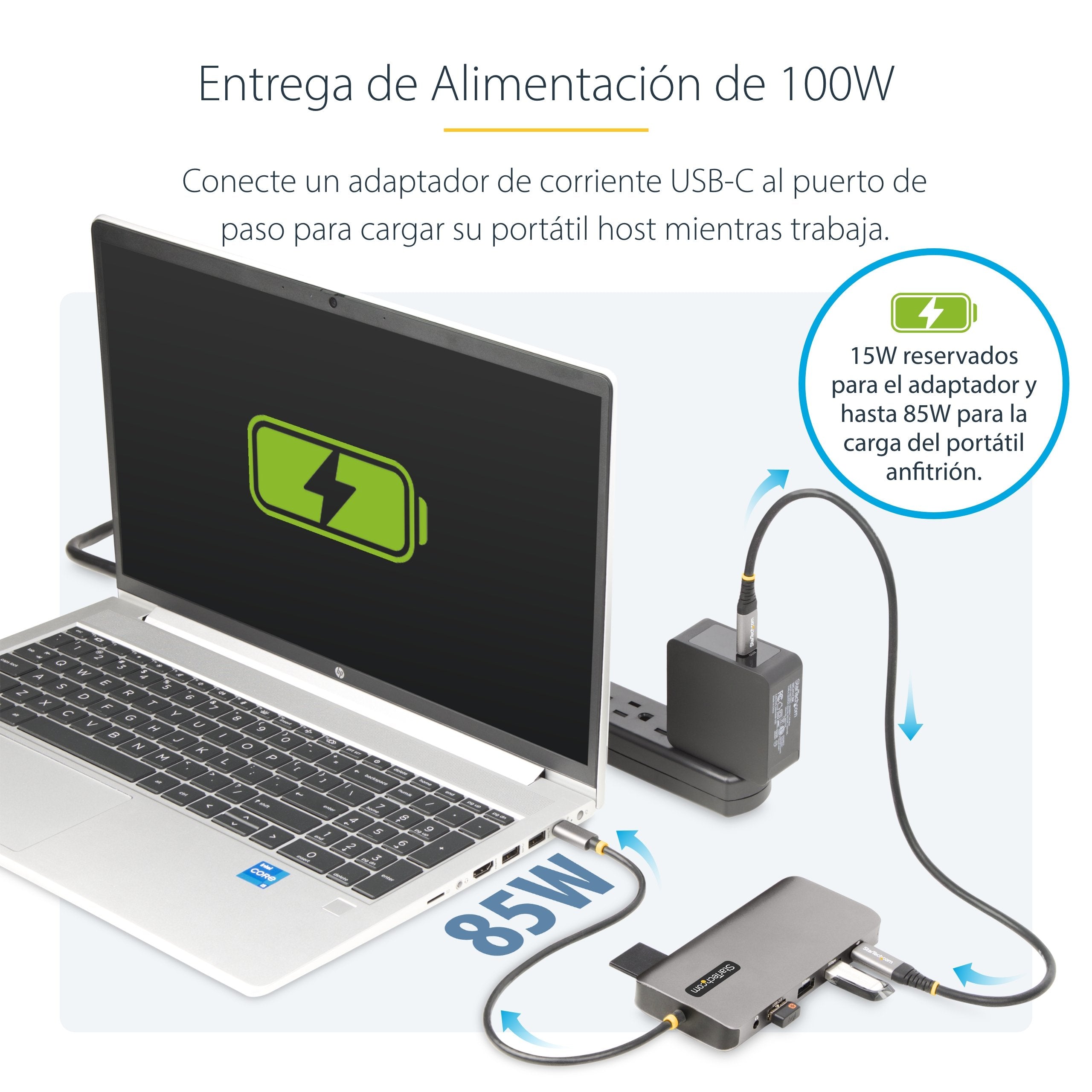 Startech.Com Usb-C Triple-Monitor Multiport Adaptador, Hdmi/Dp/Card Reader - Dockingstation - Usb-C 3.2 Gen 1 / Thunderbol