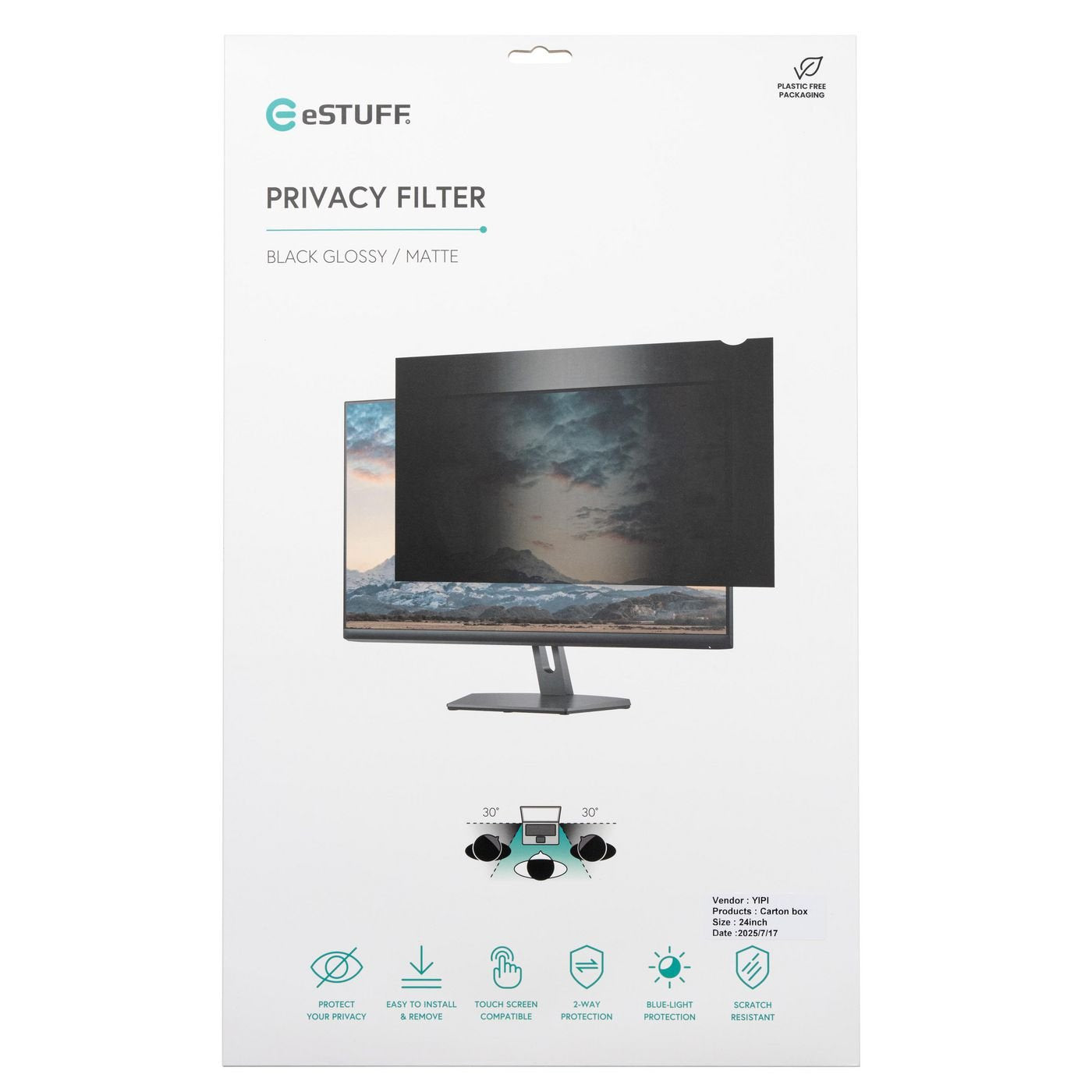 Privacy Filter 32" 708 Mm X  398 Mm 16:9 Supports Touch