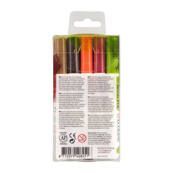 Talens Ecoline Rotuladores Brush Pen Punta Pincel Estuche De 5 Otoño