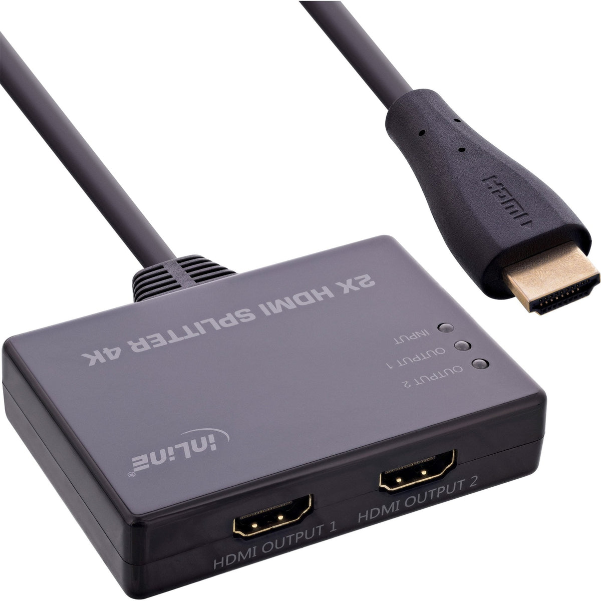 Divisor De Cable Inline Hdmi De 2 Puertos, 4k/60 Hz, Con Cable De Alimentación Usb, 0,5 M