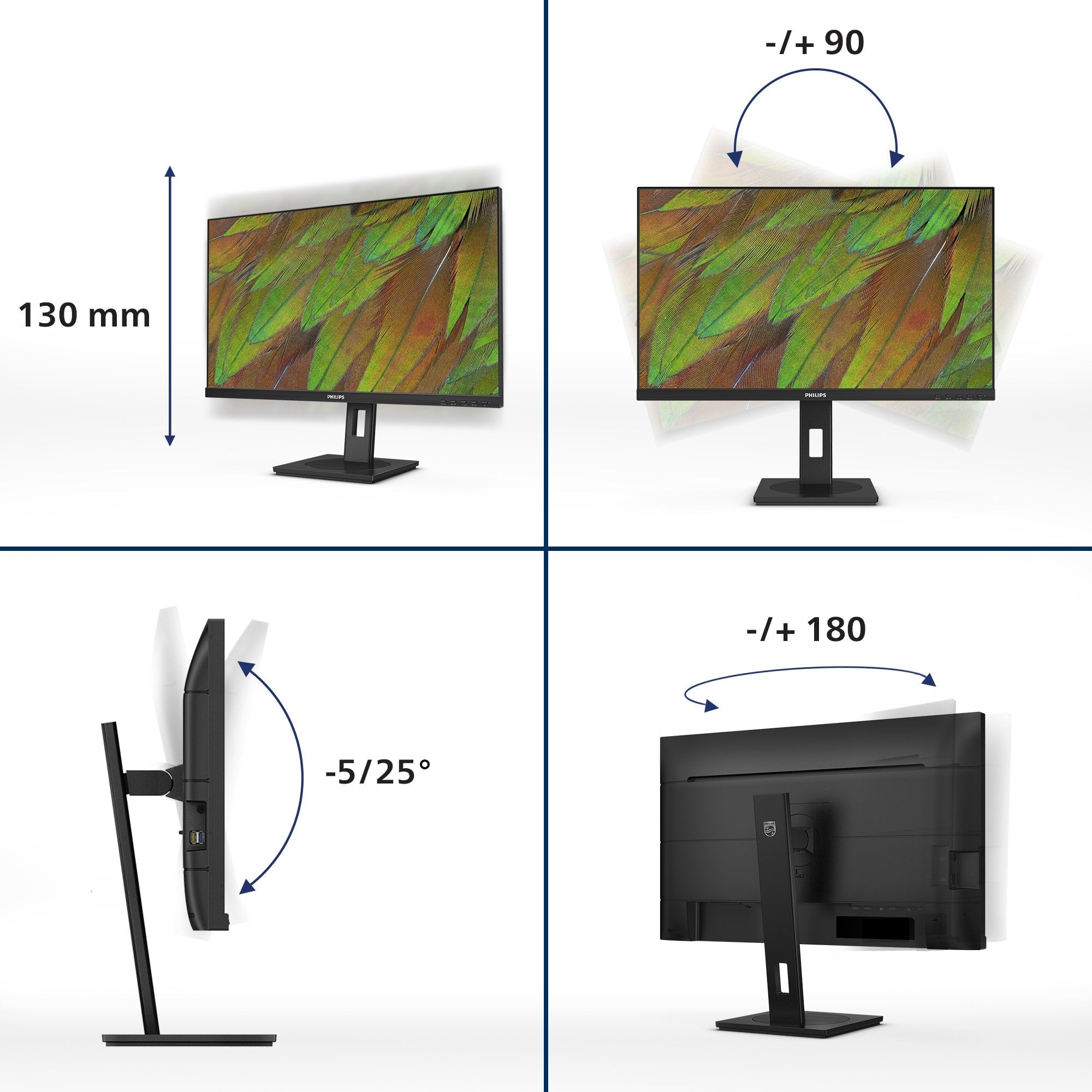 Monitor Led Philips  27" Uhd  0hz 2xhdmi 2.0 Dp 1.4 Ubs-C 27b1u3900/00