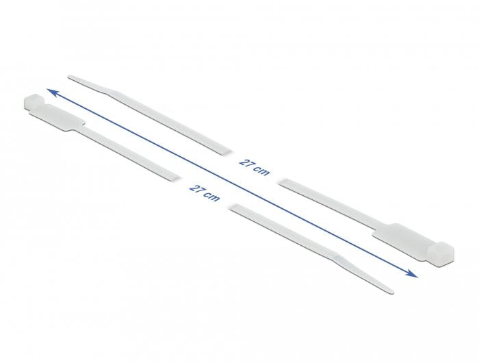 Delock Cablebinder Mit Beschriftungsfeld L 300 X B 4,8 Mm Weiss 10 Stück