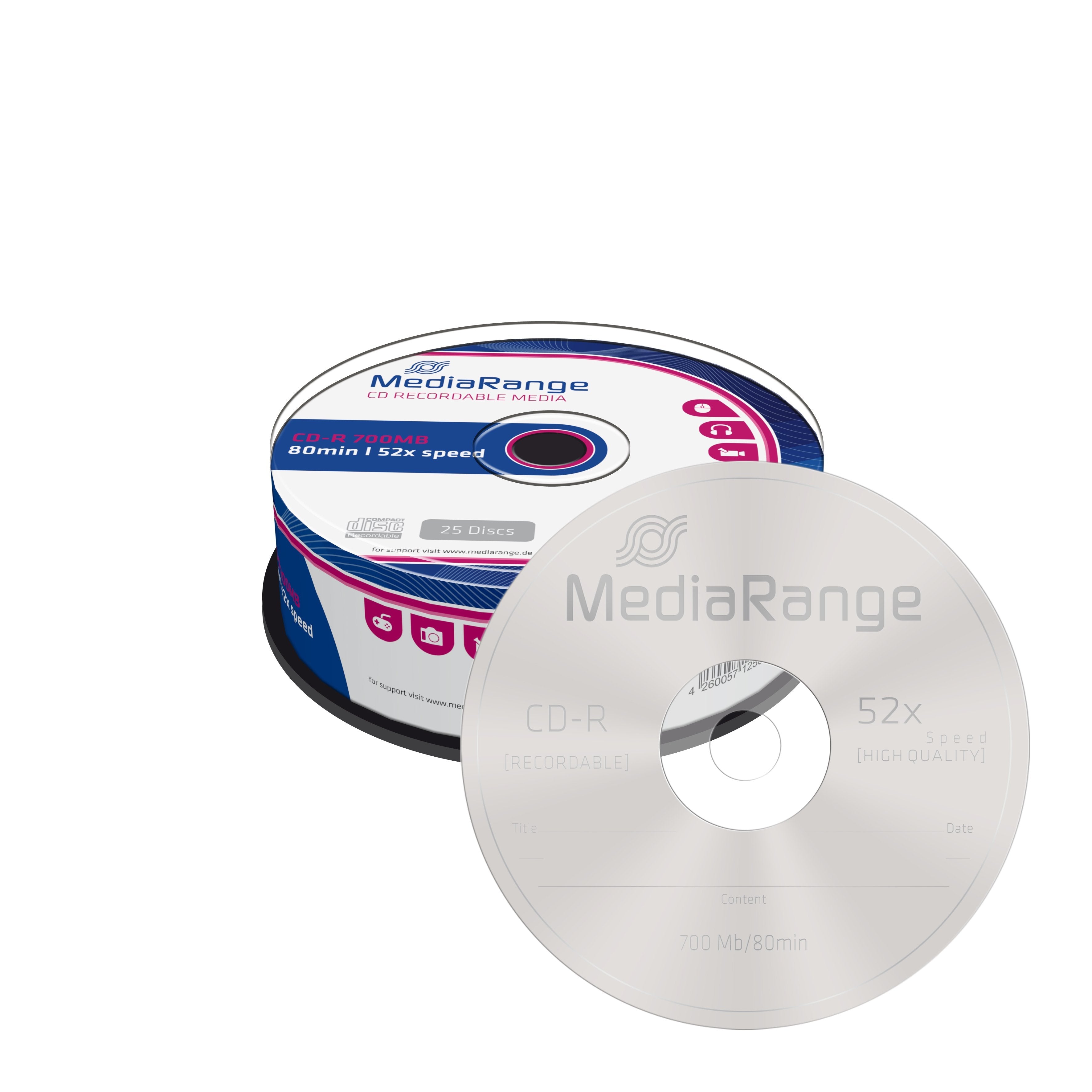 Mediarange Tarrina 25 Cd-R 700 Mb/80min
