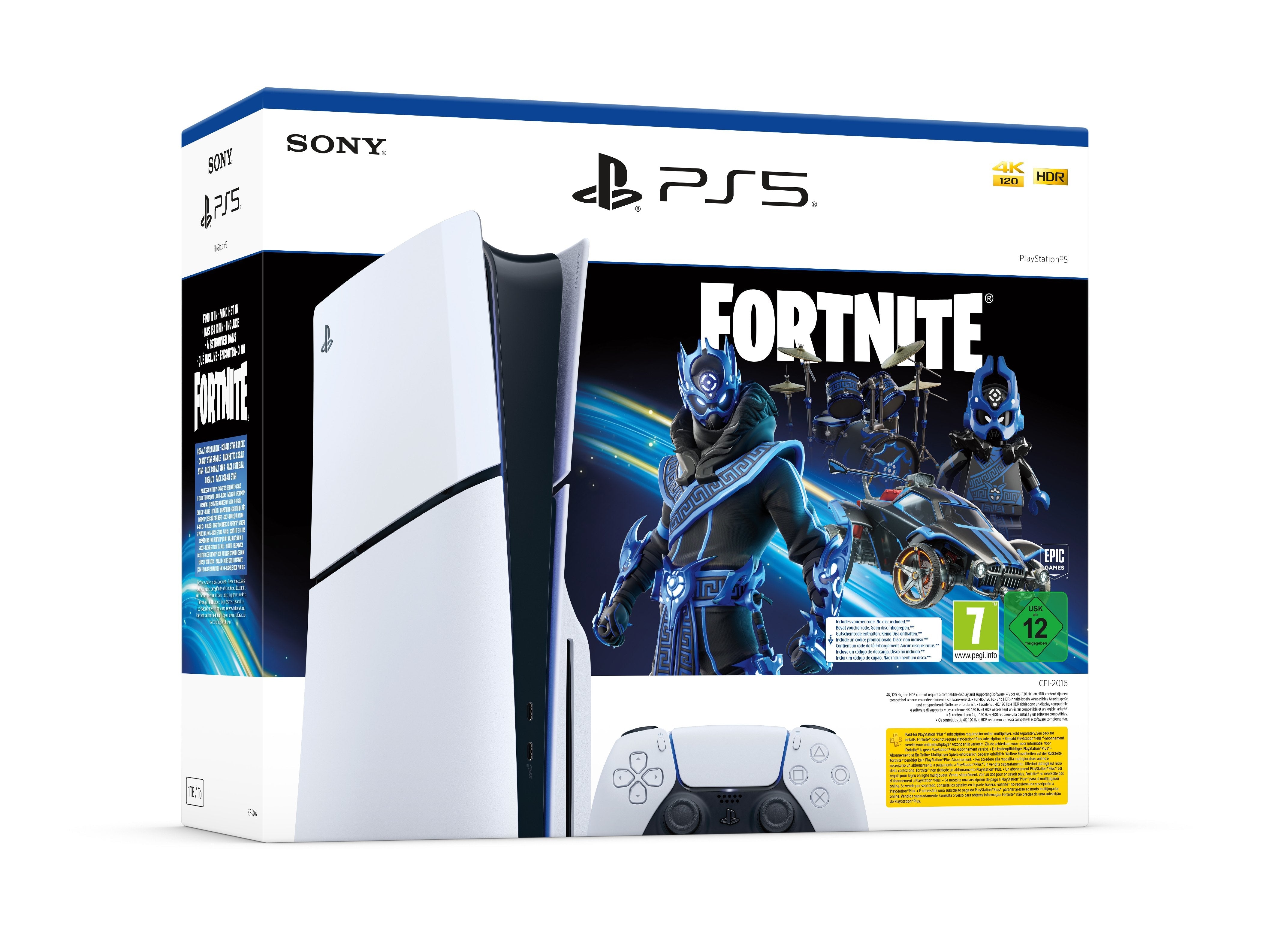 Sony Ps5 Consola Playstation 5 Slim Chasis D 825gb + Fortnite Cobalt Star