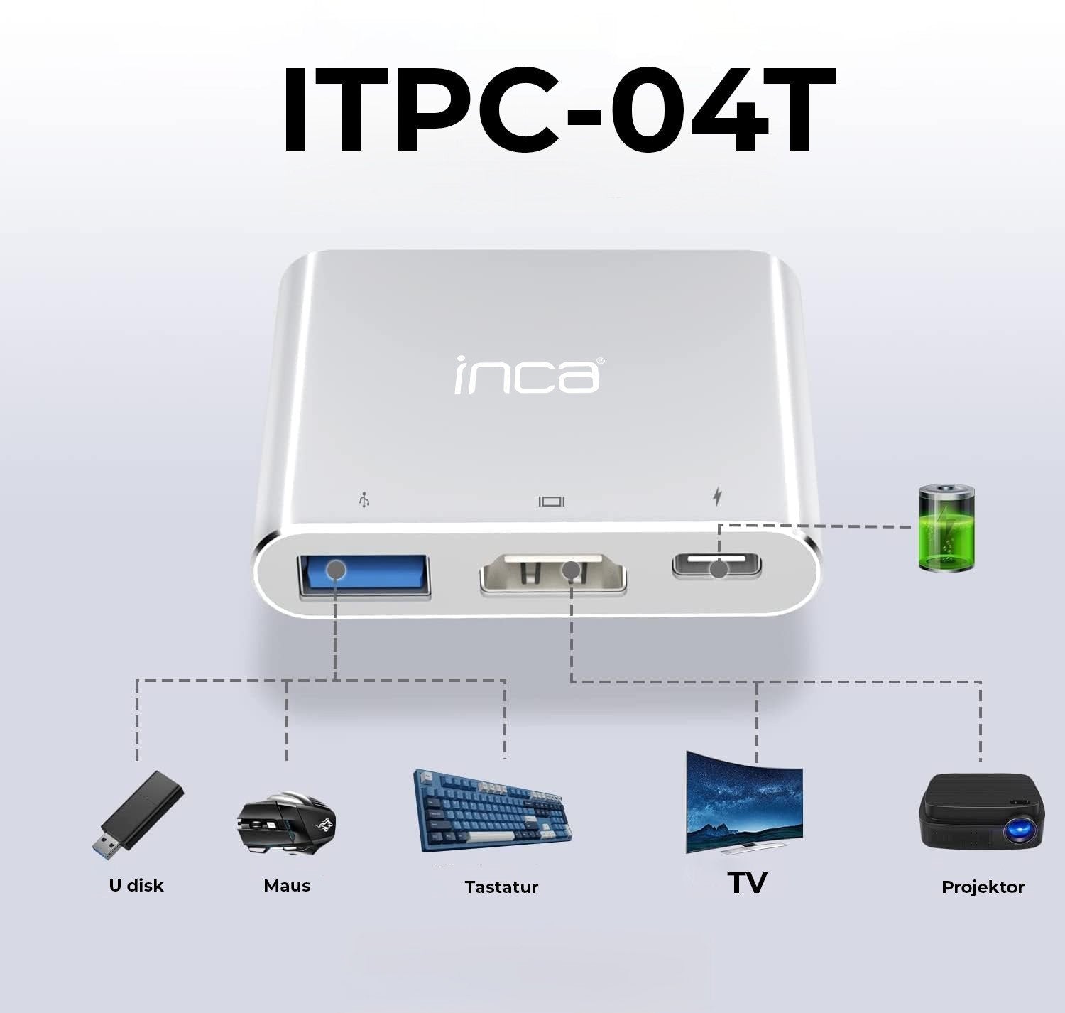 Inca Adaptador Itpc-04t Typ C, Hdmi 4k, 30hz