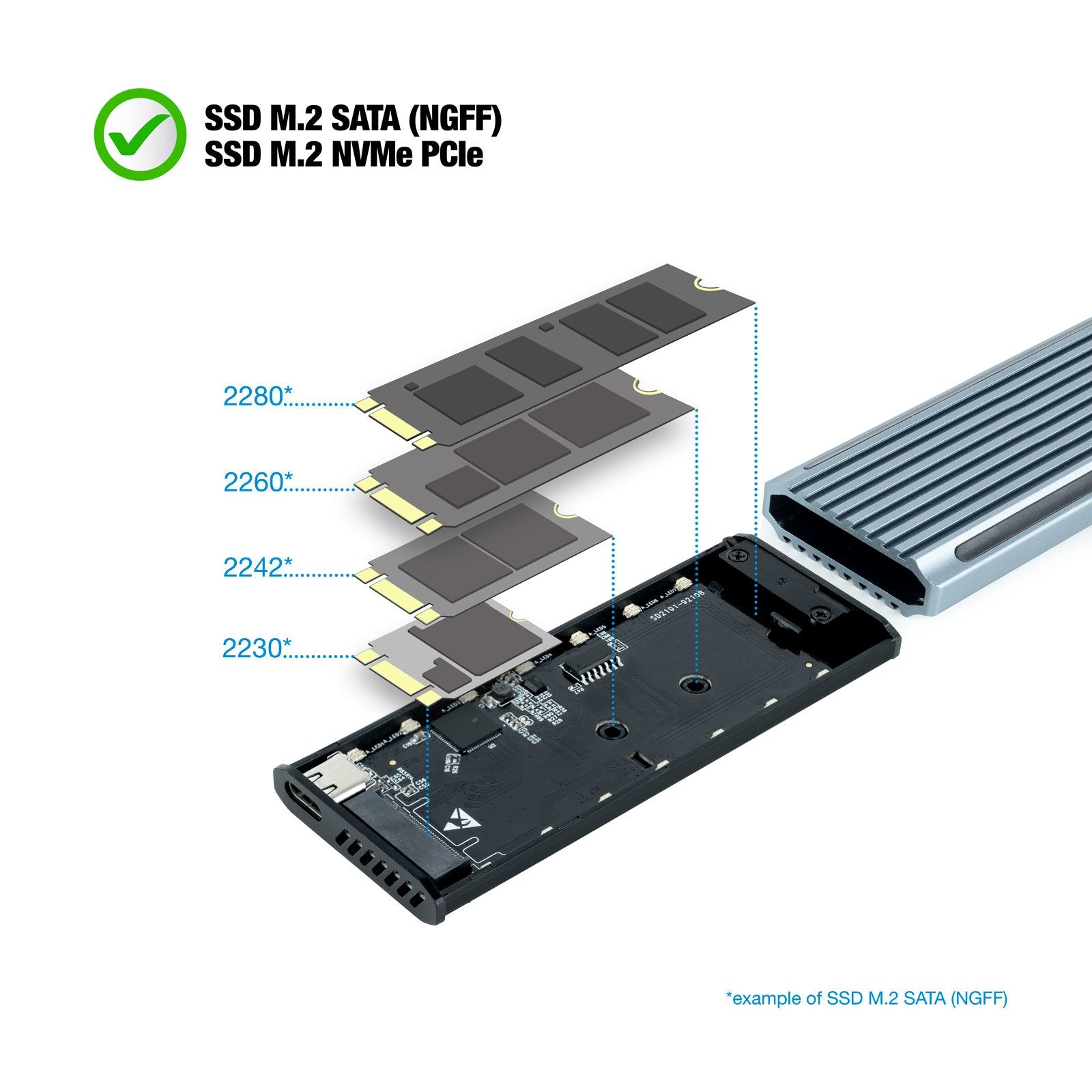 EAN 8433281011366 - TooQ Shinobi Caja externa para unidad de estado sólido (SSD) Gris M.2 imagen 4