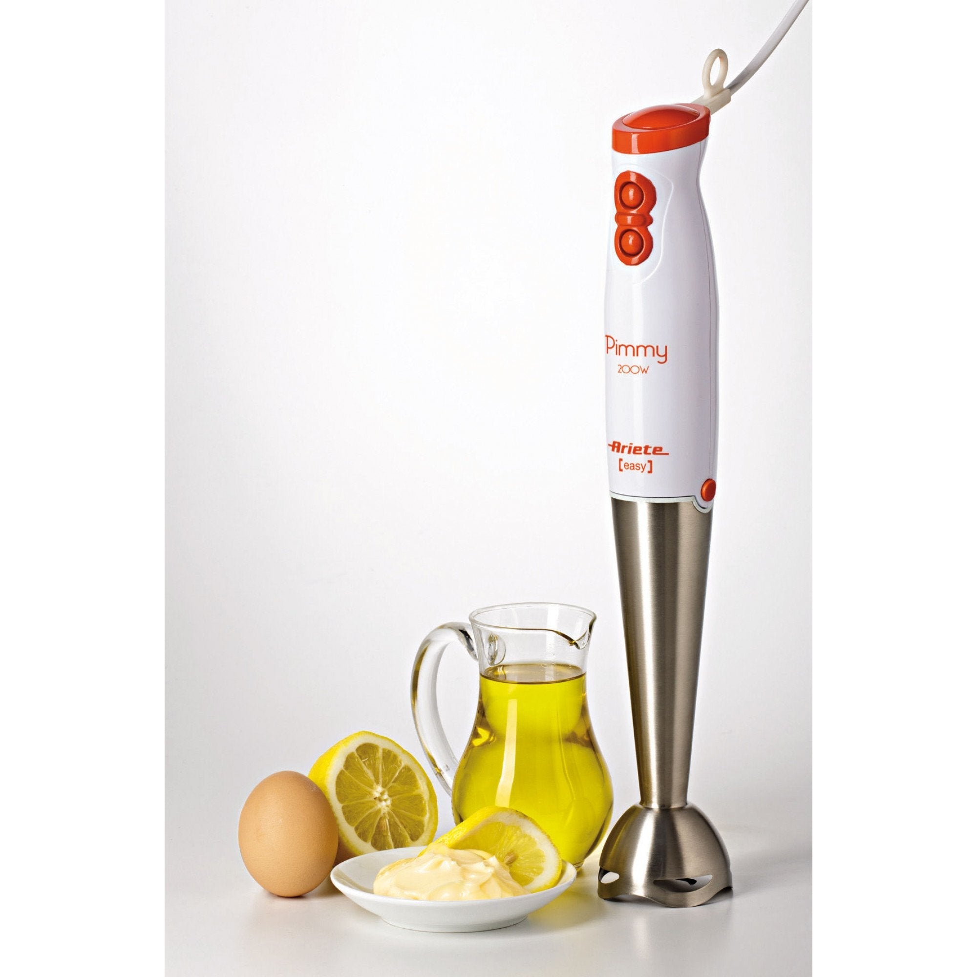 Batidora Ariete 0881/00 0 L De Inmersión 200 W Naranja, Acero Inoxidable, Blanco