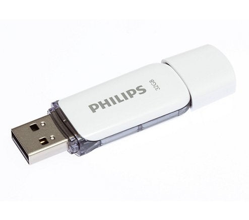 Pendrive Philips 32 Gb, Usb Tipo A, 2.0, Tapa, 8 G, Blanco