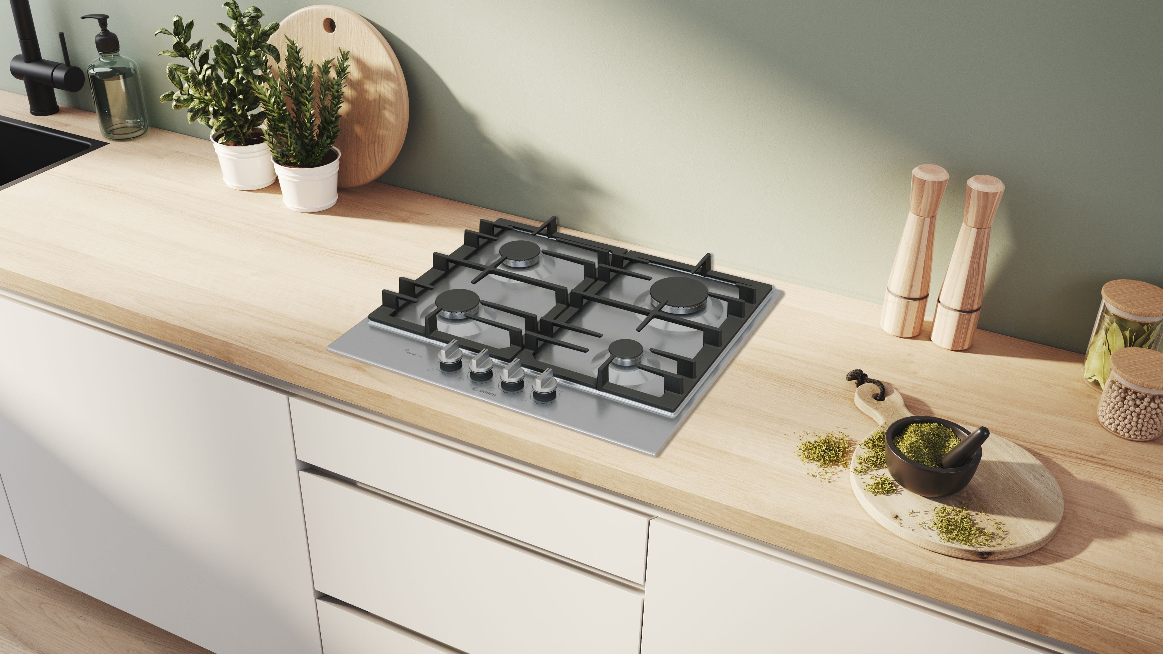 EAN 4242005496006 - Bosch Serie 6 PCP6A5I90 hobs Acero inoxidable Integrado 58 cm Encimera de gas 4 zona(s) imagen 5