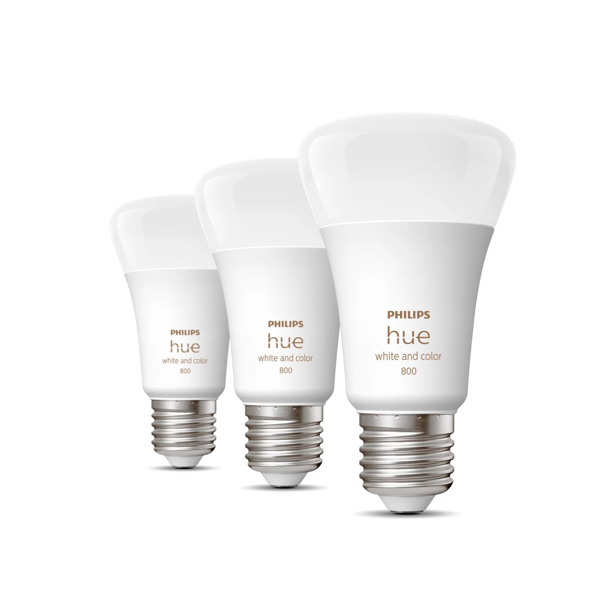 Philips Hue White And Color Ambiance Bombilla Led Forma: A60 E27 9 W (Equivalente 60 W) Clase F 16 Millones De Colores/Luz Blanca Cálida A Blanca Fría 2000-6500 K (Paquete De 3)