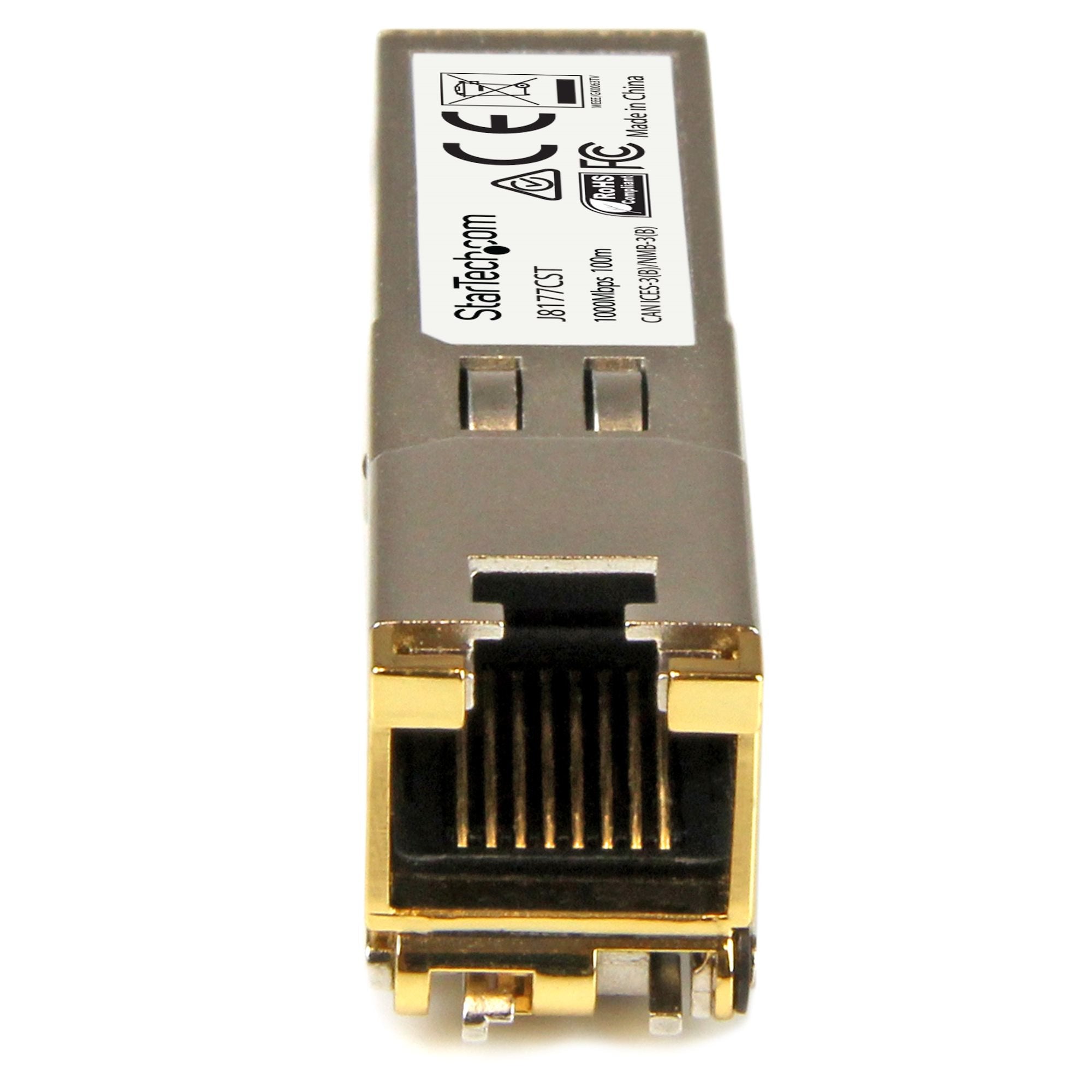 Startech.Com Módulo Transceptor Sfp Compatible Con El Modelo J8177c De Hpe - 1000base-T - Sfp A Rj45 Cat6 Cat5e - Sfp Ethernet Gigabit De 1gb - Rj45 - 100m - Hpe 1810, 1820, 2530