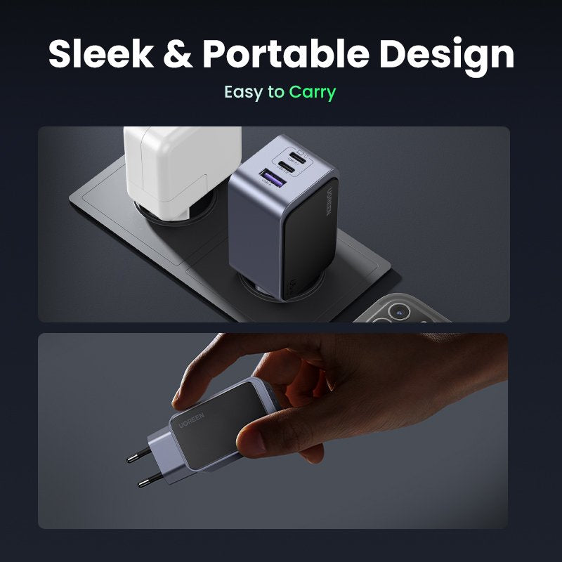 EAN 6941876230426 - Ugreen Nexode Air 65W sieninis kroviklis, USB + 2x USB-C pilkos spalvos Ordenador portátil, Teléfono móvi imagen 5