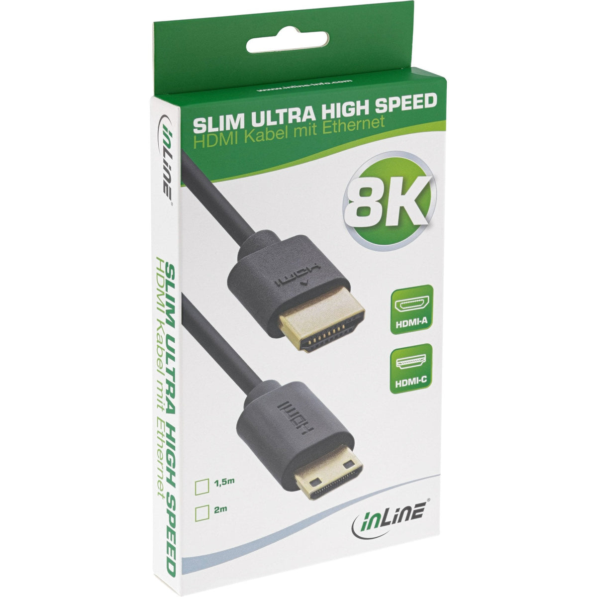 Inline Slim Ultra High Speed Hdmi Cable Am/Cm (Mini) 8k4k Negro 2m