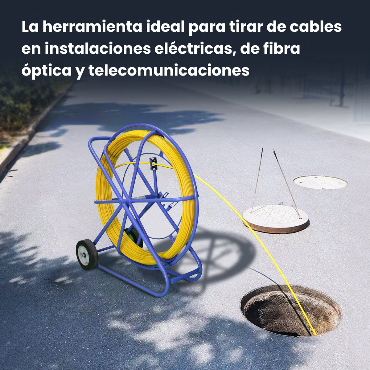 Extralink Pilot 8mm 200m  Varilla De Tracción De Cable  Fibra De Vidrio Frp, D. 8mm, L. 200m, Amarillo
