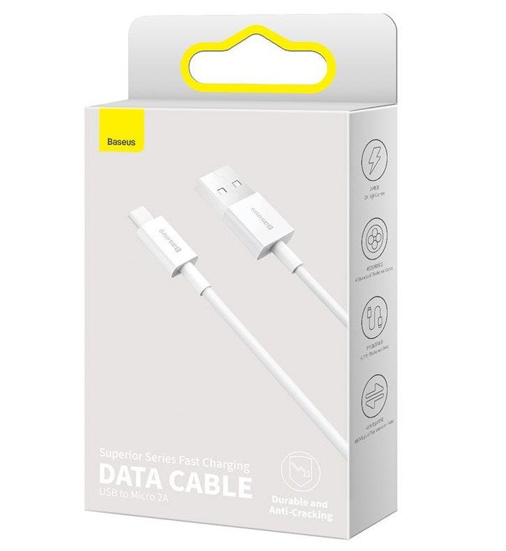 EAN 6953156208506 - Baseus Superior cable USB USB 2.0 2 m USB A Micro-USB A Blanco imagen 7