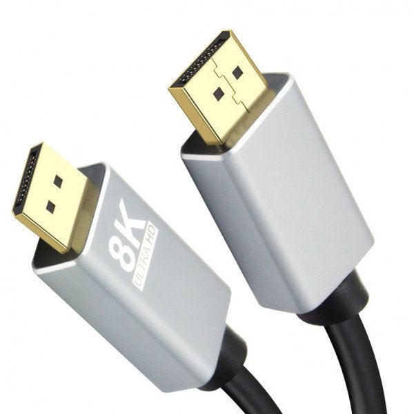 Helos Cable, Displayport Macho/Macho, Premium 8k, 5,0m, Negro