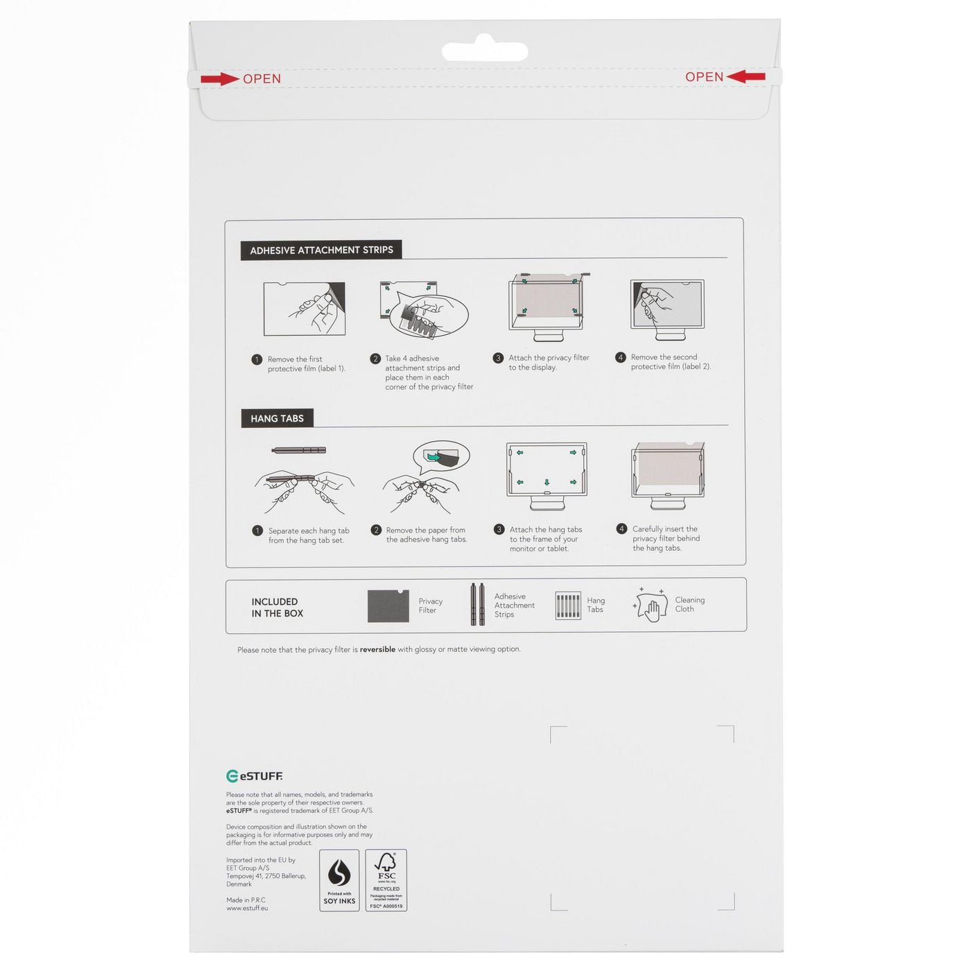 Edge Privacy Filter 13.3" 302  Mm X 174 Mm 16:9 Supports