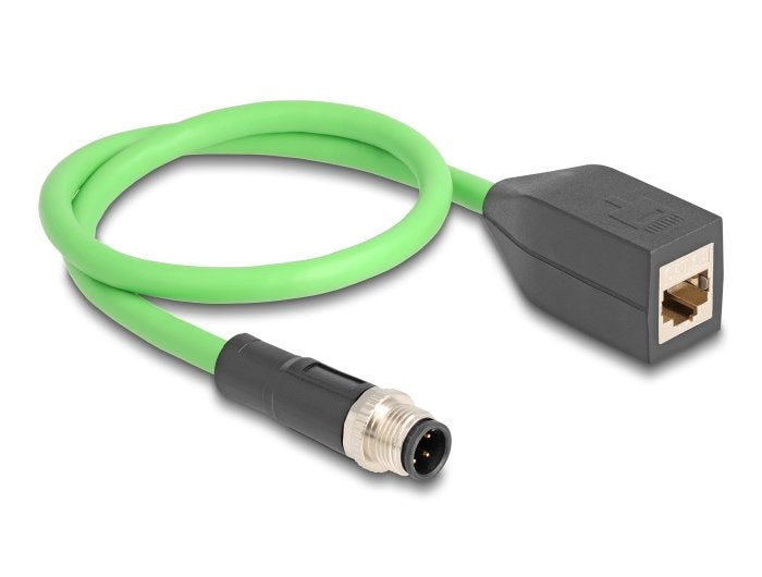 Delock 60571 Cable M12 Codificado D 4 Pin Macho A Rj45 Hembra Pur (Tpu) 0,5 M