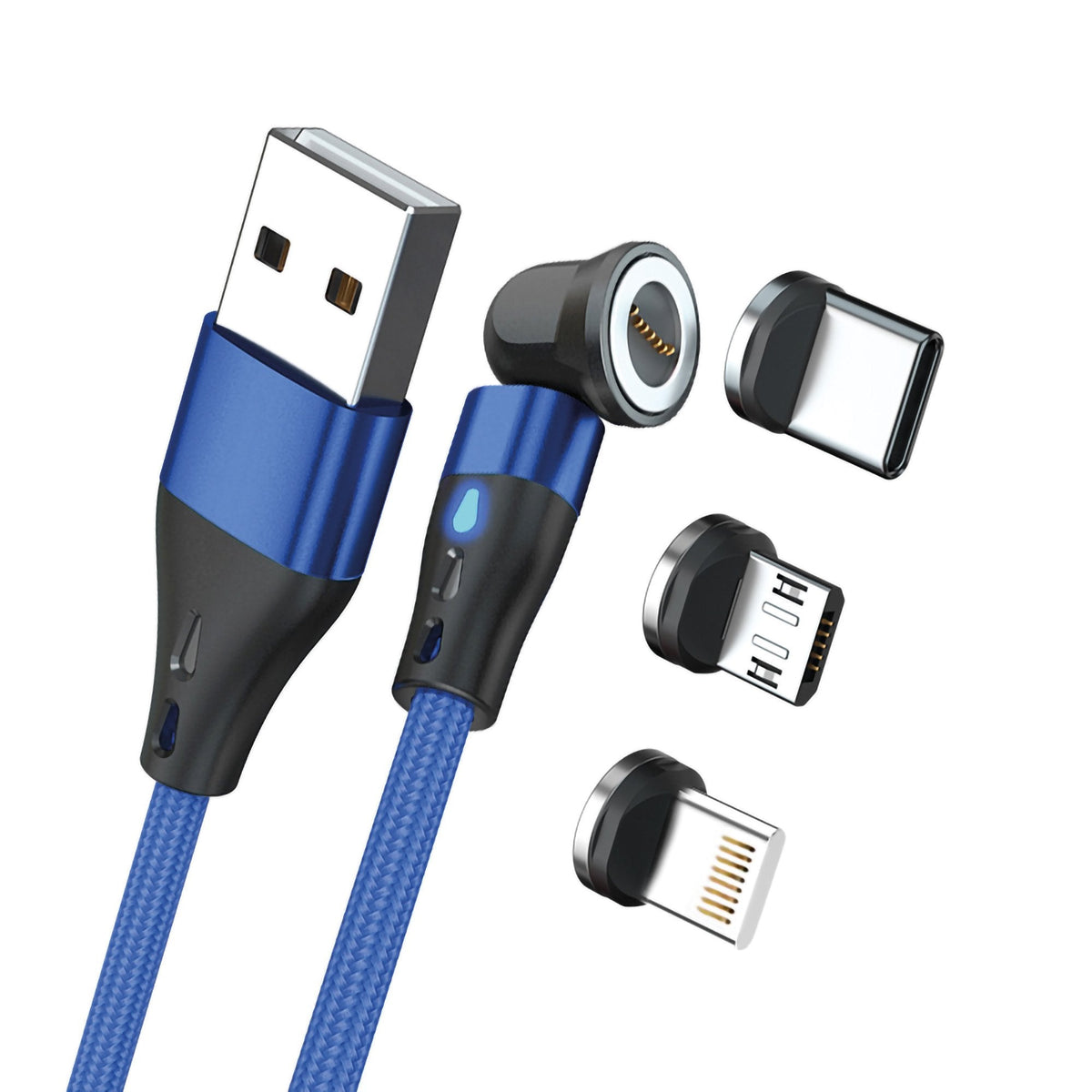 Realpower Magnetic Cable 3 Amp,1m,Azul Con Adaptern