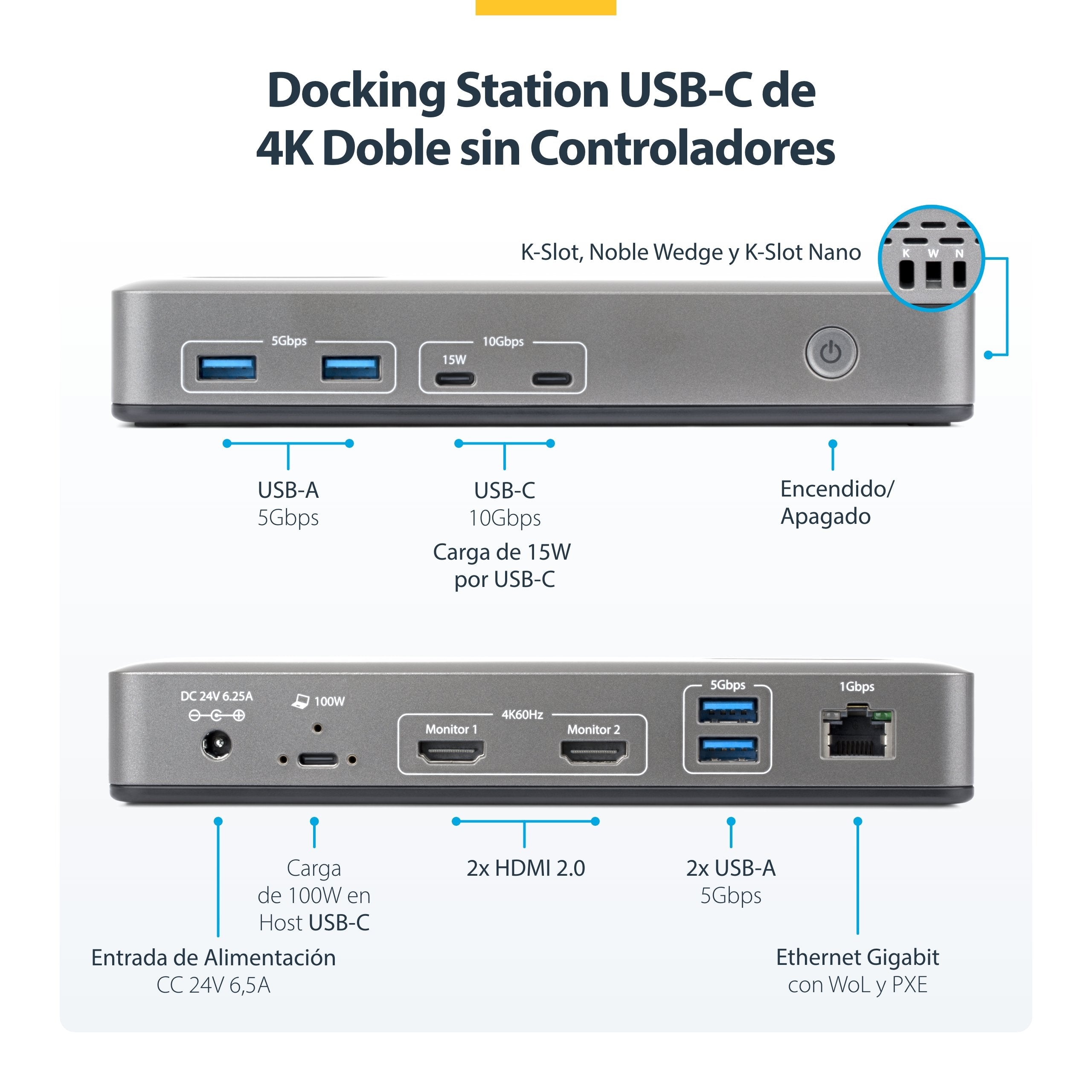EAN 0065030921756 - StarTech.com 196UE-USBC-DOCK base para portátil y replicador de puertos Alámbrico USB 3.2 Gen 2 (3.1 Gen  imagen 6