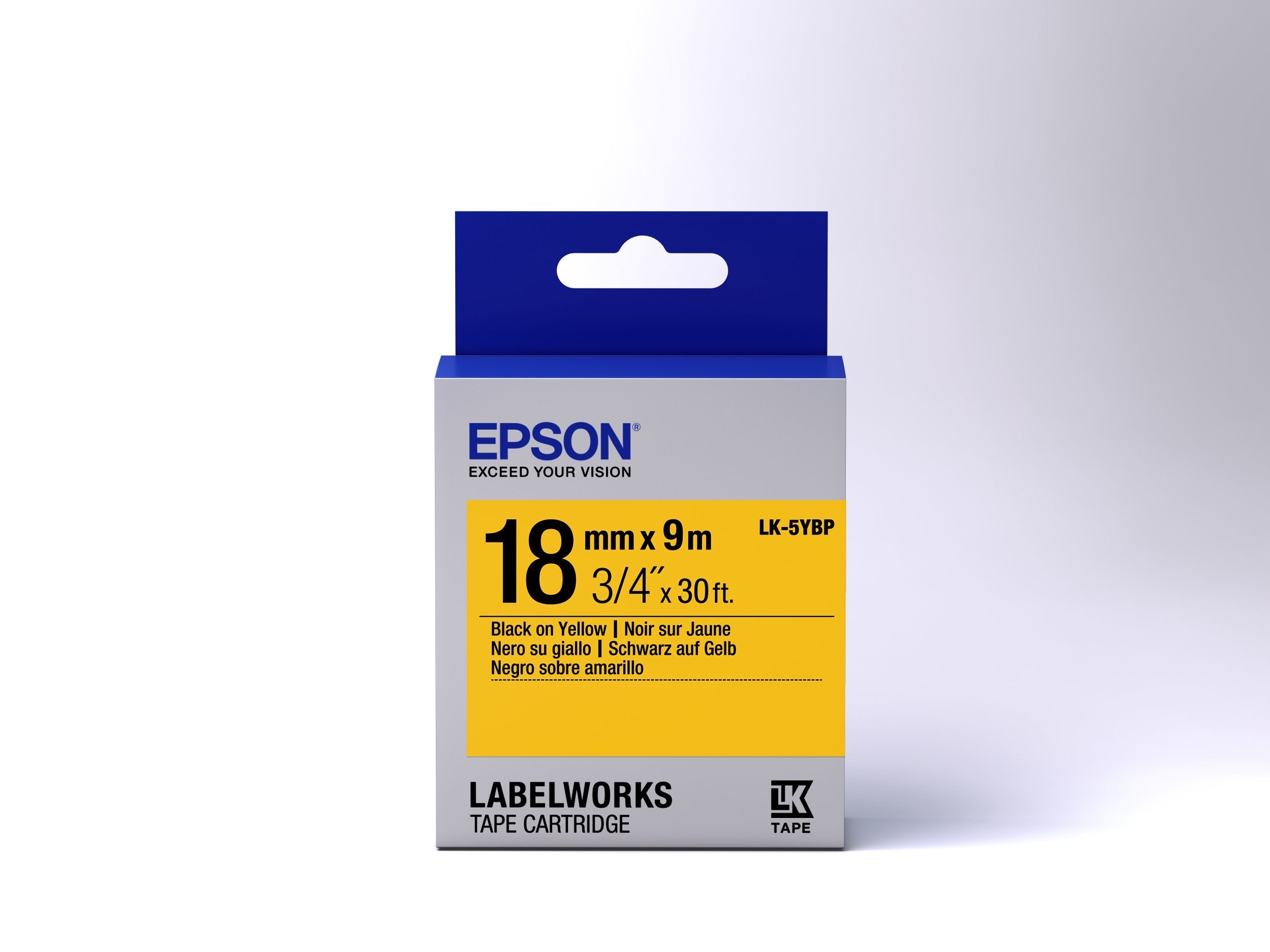 Epson Labelworks Lk-5ybp - Schwarz Auf Gelb - Rolle (1,8 Cm X 9 M)