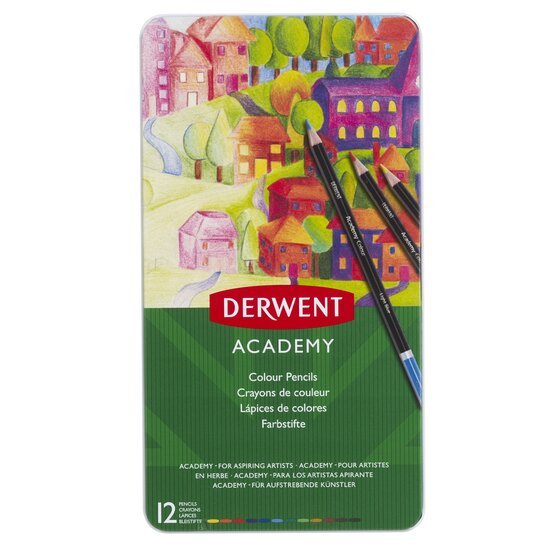 Derwent Lápices De Colores Surtidos En Caja Metálica De 12ud
